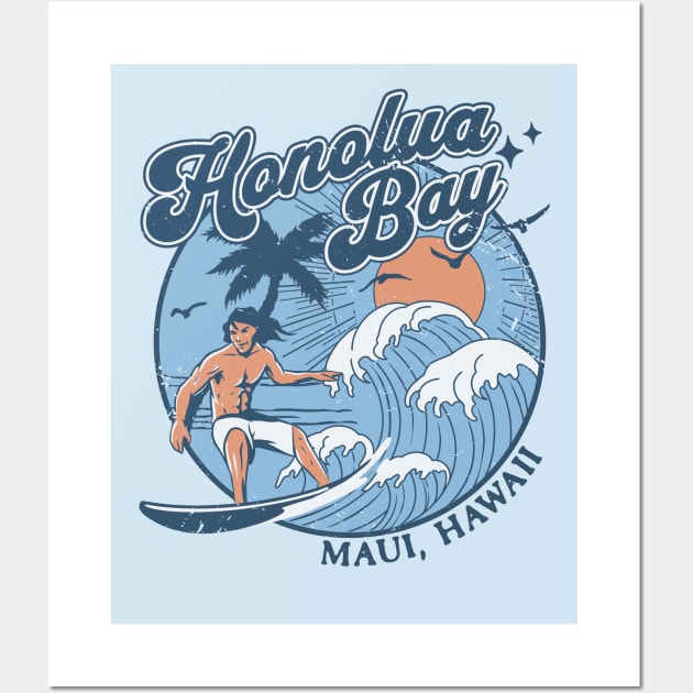 1970s Vintage Surfing Hanalei Bay, Kauai' Hawaii Retro Sunset // Old School Surfer // Surf Hawaii Wall Art by Now Boarding